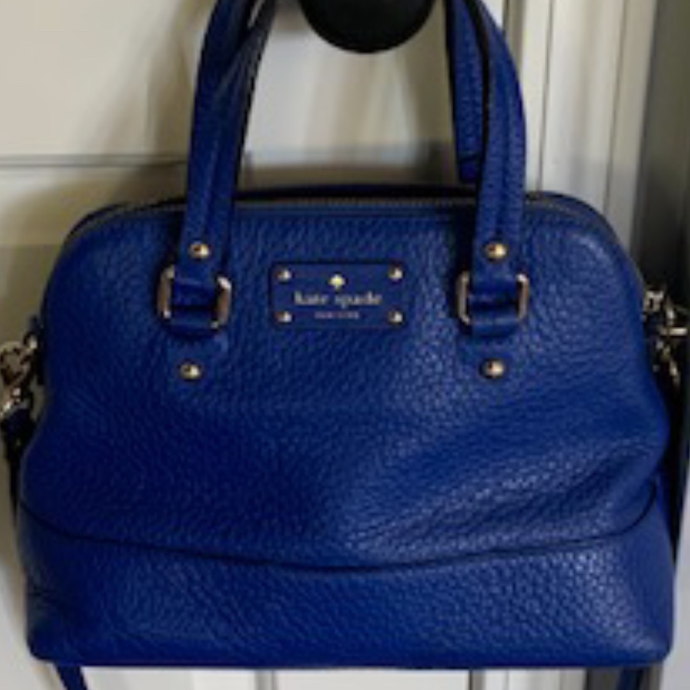 kate ♠️ spade  cobalt blue leather pebbled leather